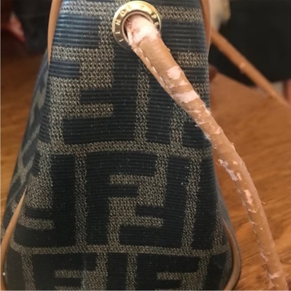 🎀Vintage Fendi Brown and Black Monogram Coated Canvas Bag - Picture 10 of 13